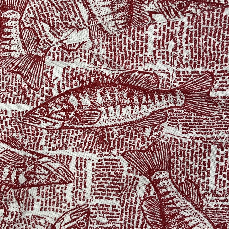 Vintage Woolrich Shirt Men’s 2XL Red Bass Fish Print News 90s Y2K Button Up Camp - Image 3 of 4