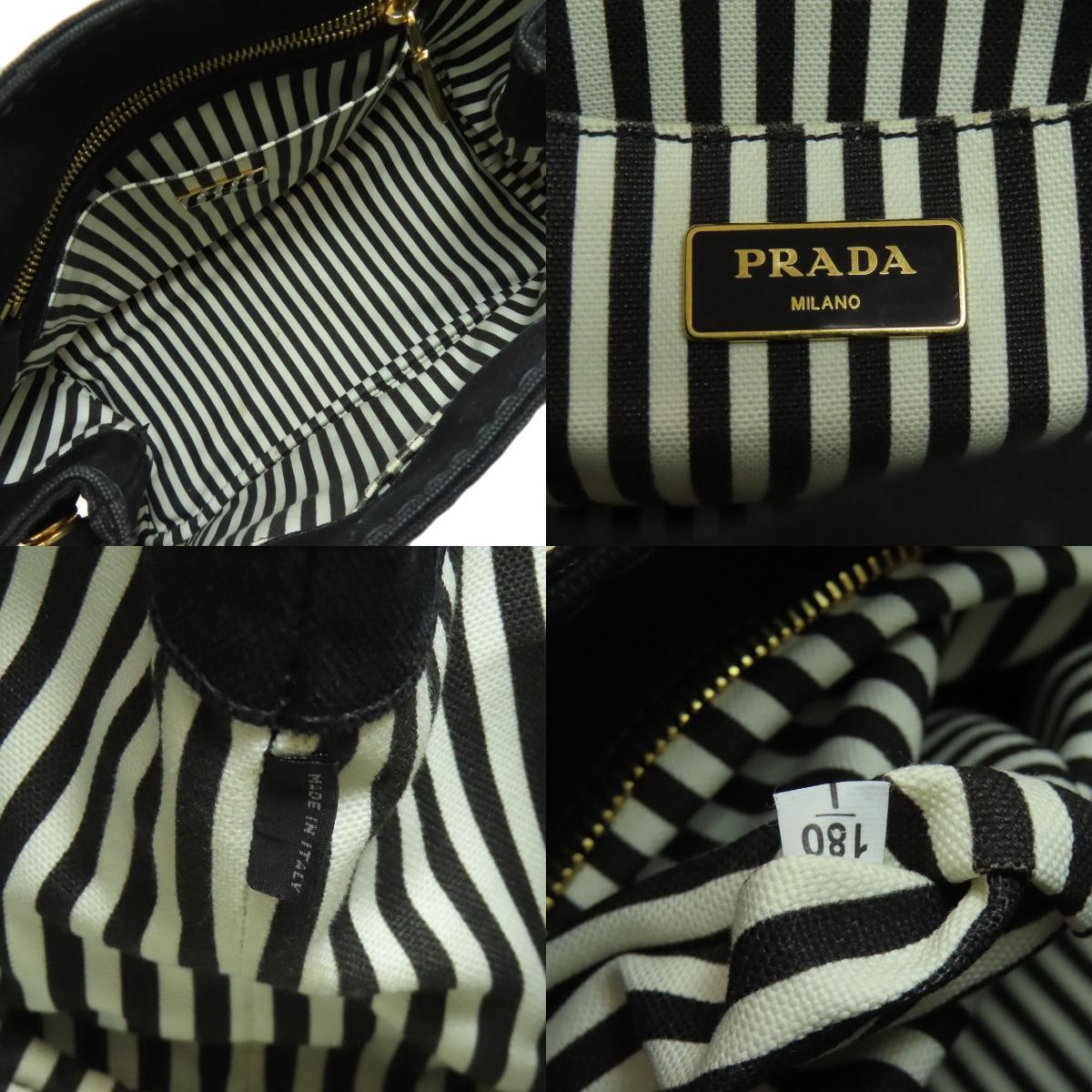 PRADA CANAPA Mini 2WAY Handbag Canvas Ladies Used from japan thumbnail 5