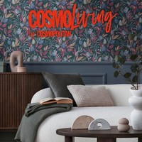 Vliestapete Blumen BläTter Exotisch Blau Rot 79062-3 Cosmoliving (5,04€/1Qm)