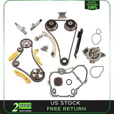 Timing Chain Kit VCT Selenoid Actuator Gear Water Pump For GM 2.2L 2.4L Ecotec