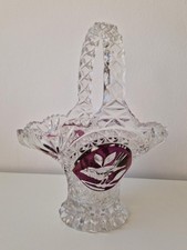 Hofbauer Bleikristall Korb - Byrdes Collection - red bird - Cranberry - Vintage