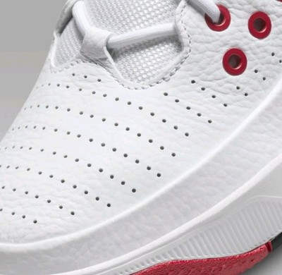 Jordan Men's Low Top Lace Up Athletic Sneakers White Red Black Solid