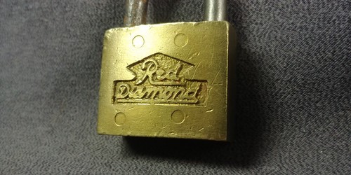 1930s? Original Masback Hardware Co Red Diamond Brass Lock New York Antique - Picture 2 of 10