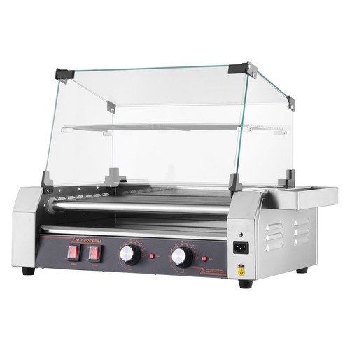 Electric 18 Hot Dog 7 Roller Commercial Grill Cooker Machine Cover 1050W - Picture 1 of 12