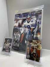 Troy Aikman Cowboys Beckett Magazine + 2 Card Fan Gift Set Display Bundle