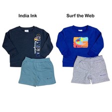 Champion Boys 2-Piece Fleece Short Set, Crewneck, Ribbed Cuffs and Hem