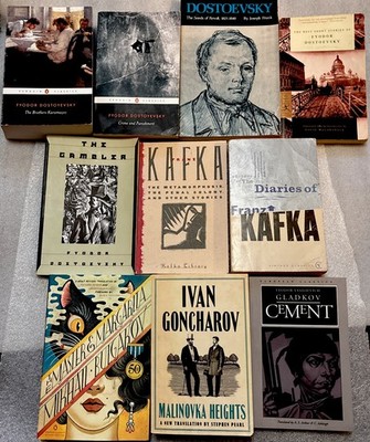10 Dostoevsky KAFKA Goncharov, GLADKOV : Brothers CRIME & PUNISHMENT Gambler