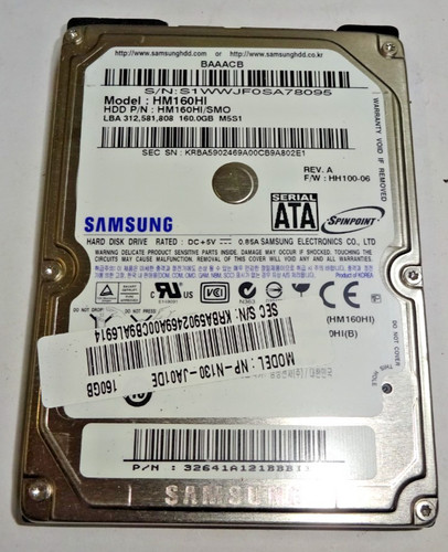 SAMSUNG  *** HM160HI*** 160 GB SATA HDD Notebook 2,5 Zoll #NFP1227