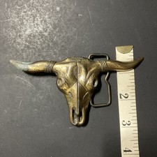 Vintage Texas Longhorn Bull Steer Belt Buckle