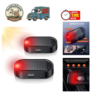 Rechargeable Solar Anti-Theft Dummy Alarm Lamps with Light Sensor - 2PC Red