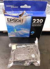220 Epson 220 Cyan Ink Cartridge OEM NEW Genuine Sealed