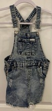 7 For All Mankind Kids Short Denim Romper 4T Blue Distressed Button Sides