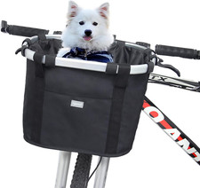 Bicycle Basket Dog Bike Handlebar Basket Front,Folding Detachable Quick Release