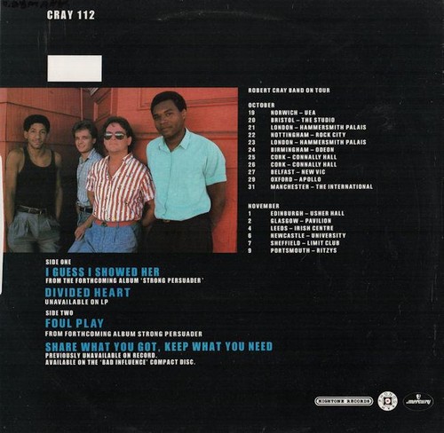 ROBERT CRAY BAND I Guess I Showed Her 1986 or. UK 12 inch single NEAR MINT vinyl - Picture 2 of 3