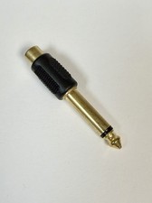 2 Monoprice 1/4in 6.35mm TS Mono Plug to RCA Jack Adapter, Gold Plated Yellow 