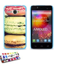 COQUE ALCATEL ONE TOUCH STAR - MACARONS SILICONE BLEU RIGIDE (TPU)