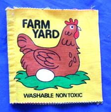 Livre enfant en tissu vintage Farm Yard / Animaux de la ferme