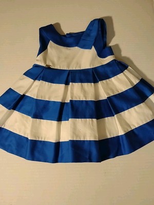 Mayoral Baby Summer Dress in Blue & White Stripes 6 Months . New Without Tags 