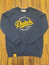Dutch Bros Coffee Men's Large Navy Blue "Always Stoked" Crewneck Sweatshirt