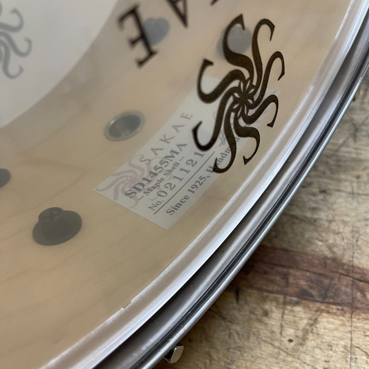 Used - Sakae SD1455MA 14x5.5 Maple Snare Drum - Gloss