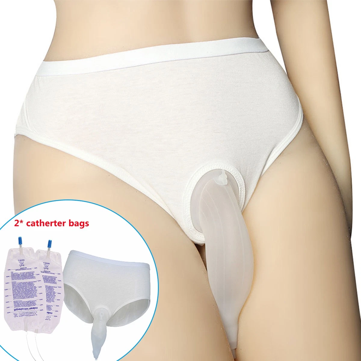 Urine Collection Bag Catheters for Women Reusable Portable Silicone Urinal S-5XL
