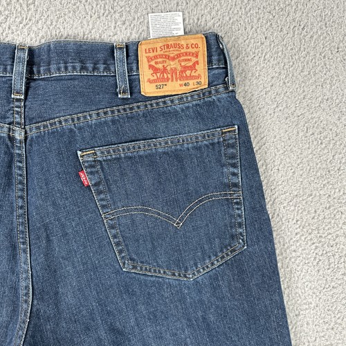 Levi 527 Bootcut Jeans Herren 40x30 Blau Whiskered Medium Wash Denim Cowboy - Bild 19 von 22