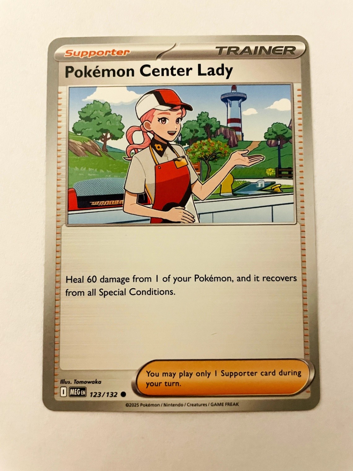 Pokemon Center Lady Common ME01: Mega Evolution 123/132 Normal NM