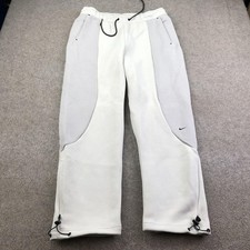 Nike Sweatpants Mens Large White Fleece Colorblock Adjustable Hem Zip Pocket