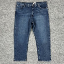 Wrangler Relaxed Fit Jeans Mens 44x30 Straight Leg Cotton Stretch Blue Denim