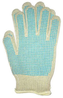 Green Yellow Knot Gloves w Gripping Dots Mens' Size Large
