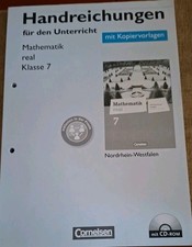 Handreichungen zu Mathematik Real Klasse 7 mit Kopiervorlagen und CD -ROM Übung