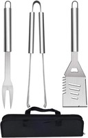 Grillbesteck-Set Edelstahl 3-Teilig Mit Tragetasche BBQ Grillwerkzeug