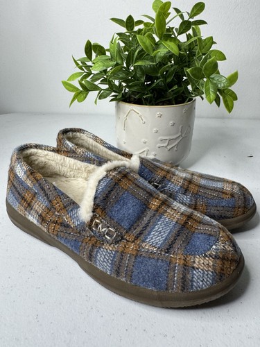 Zapatillas para mujer Vionic Lynez talla 7 azules a cuadros forradas de piel sintética comodidad de apoyo - Imagen 14 de 15