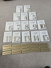 Gold and White wedding table signs