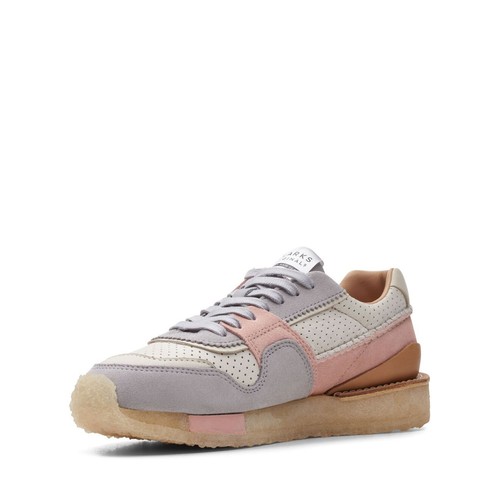 Nuevo en caja entrenadores combinados de cuero/gamuza rosa claro Clarks originales dama - Imagen 6 de 8