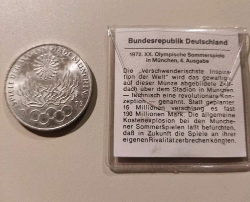 Gedenkmünze 10 DM Olympische Spiele München 1972 in OVP, 4. Ausg. "G ", Silber - Bild 2 von 4