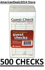 10 Books 2 Part ADAMS Carbonless Guest Check Restaurant 50 Checks Per Book