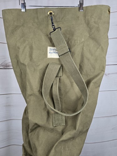 Vintage US Military Seabag Duffle Bag US Canvas Army Green Carryall Sack - Picture 3 of 8