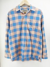CHUBBIES Flannel Shirt Mens Size Medium Button Down Blue Orange Plaid