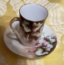 Rare VINTAGE Leaves tea cups an saucers D  C France Limogesb