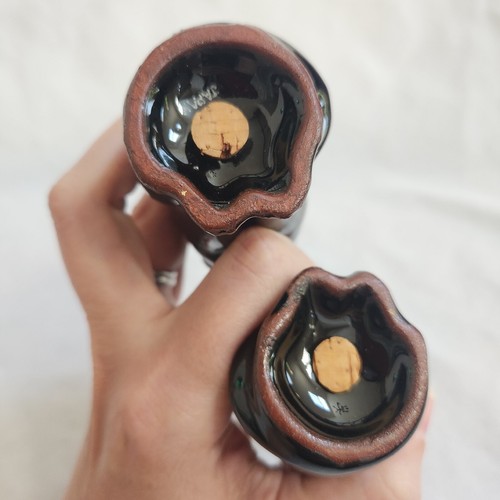 Vintage Black Cat Redware Salt & Pepper Shakers Sitting Figurine Halloween AS IS - Picture 9 of 10