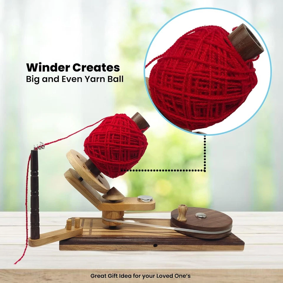 Деревянная моталка для пряжи | Быстрый держатель для пряжи, шерсти и струн, с ручным управлением - Изображение 4 из 4