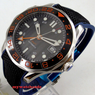 41mm sterile black dial GMT sapphire glass date Mechanical automatic mens watch