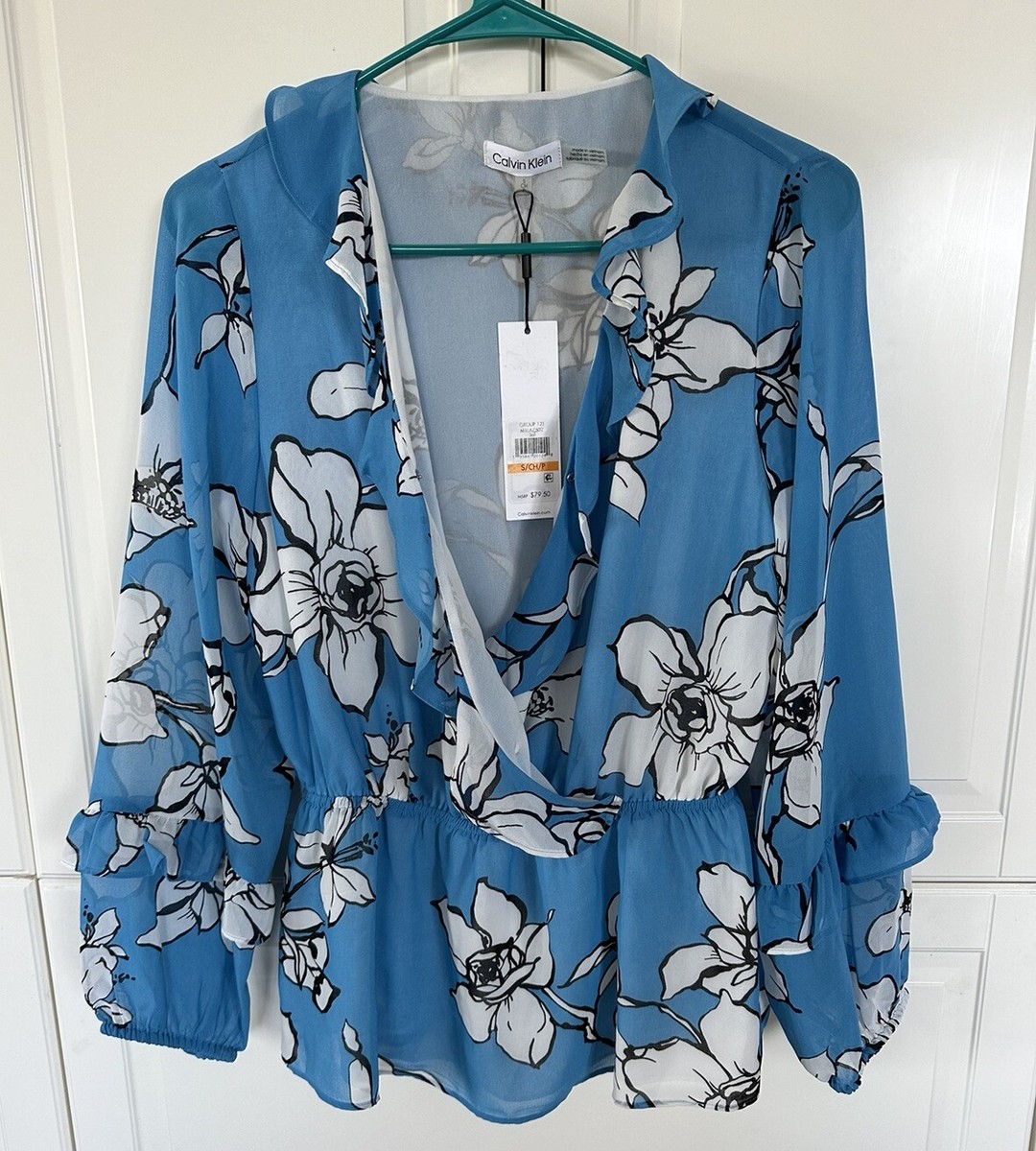 calvin klein dress shirts women Calvin Klein Womens Dress Shirt Sz Small Rose Prints