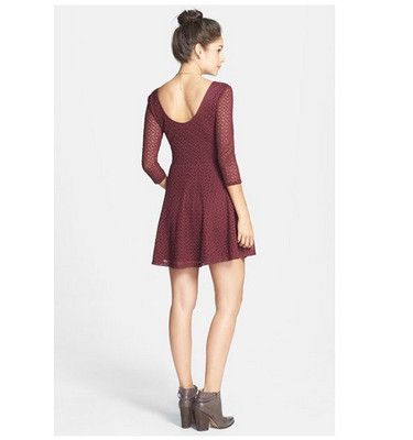 New Lush Lace Skater Dress Juniors Girls Women Holiday Small Burgundy Red  Wine | eBay