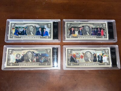 RARE Bradford Exchange President Donald Trump $2 Bill Collection w