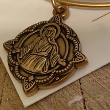 NWT Alex and Ani "JESUS" Rafaelian Gold Adjustable Bangle Bracelet w/Card