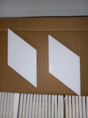 MARAZZI LuxeCraft Diamond Rhombus White Glossy Ceramic Wall Tile 3''x6''- Set of 4