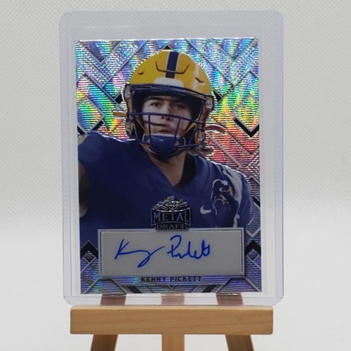 2022 Leaf Metal Draft Kenny Pickett Silver Wave Rookie Prism Auto /30