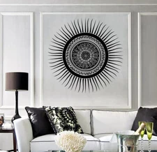 Vinyl Wall Decal Aztec Mayan Sun Circle Symbol Geometric Decor (n1872)
